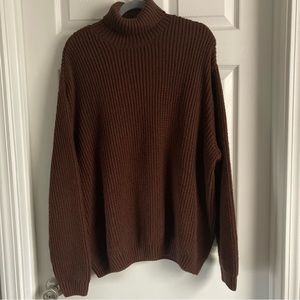 ASOS oversized brown ribbed turtleneck